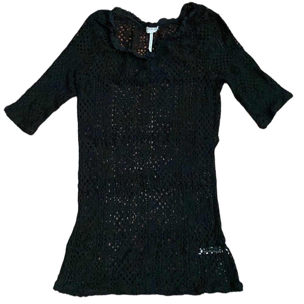 Free People Intimately Sheer Black Lace Top